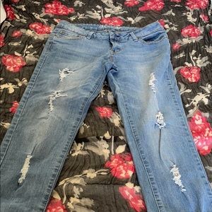 Worn style jeans